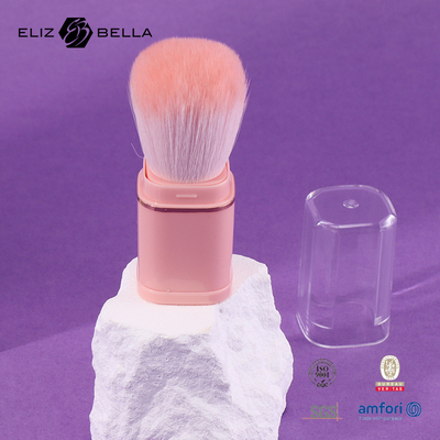 Вытягиваемая щетка для макияжа порошковая щетка розовая пластиковая ручка 100% синтетические волосы пластиковая ручка OEM